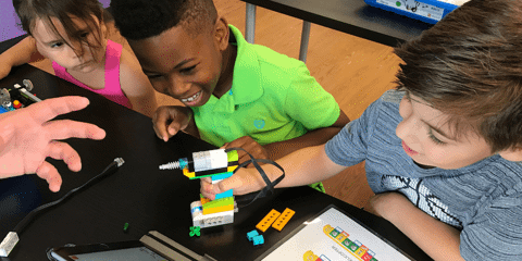 Children playing with legos