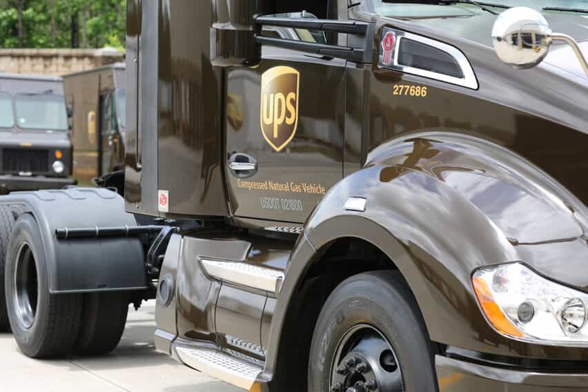 a UPS truck