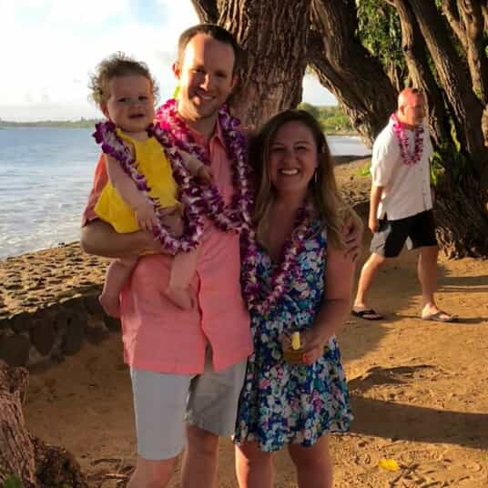 The Opperman family on a beach