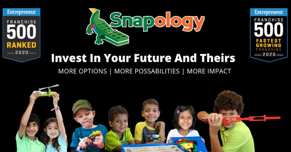 an ad shows snapology's awards from Entrepreneur's Franchise 500