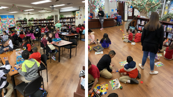 children play among a snapology classroom