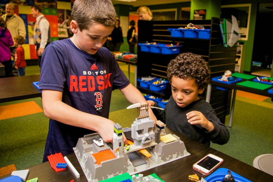 children playing with legos